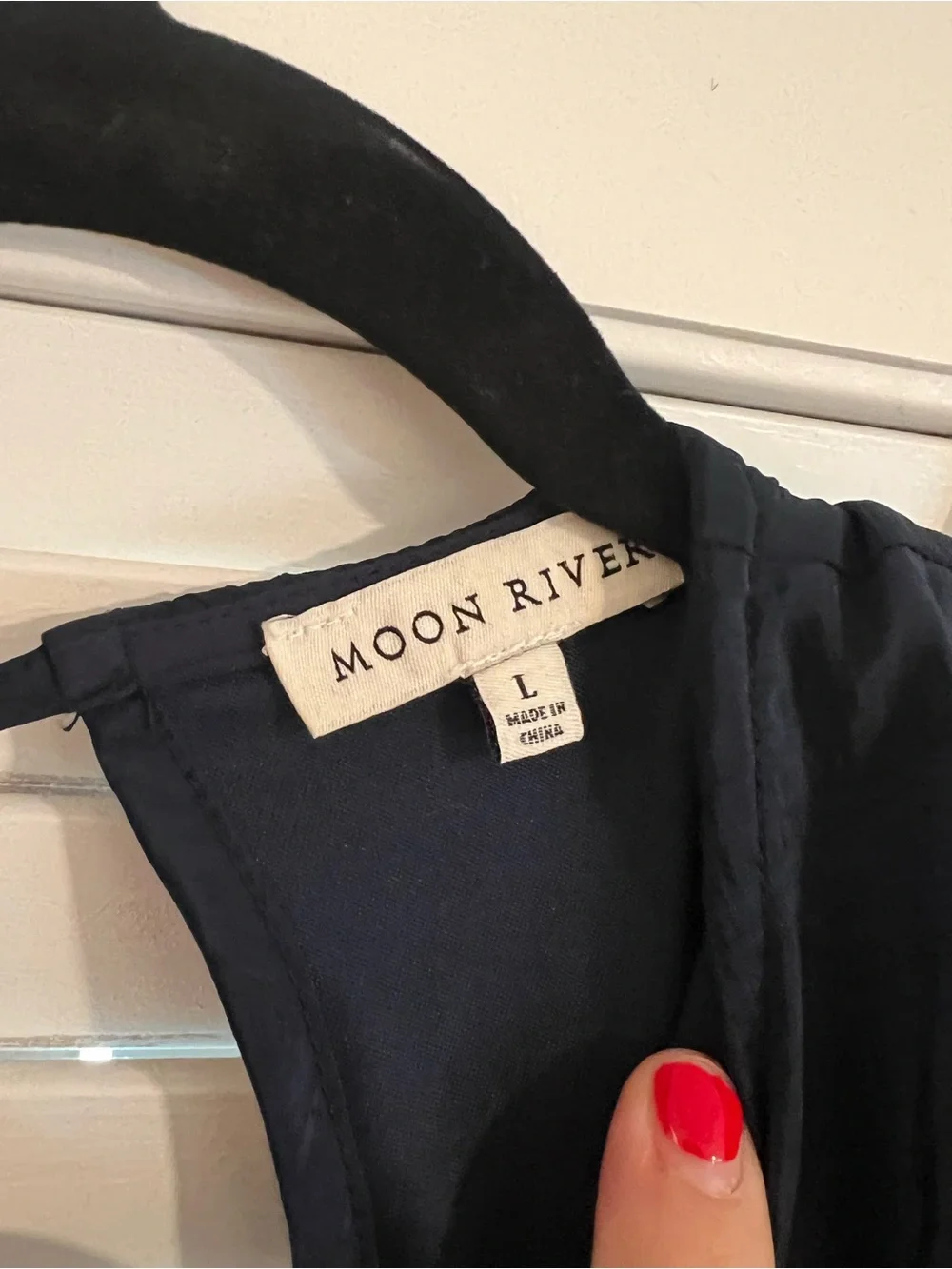 Moon River Navy Textured Puff-Sleeve Midi Dress with Open Back Tie - Picture 4 of 4